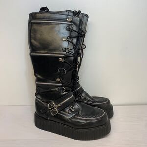 Demonia Creeper 582 Womens Size 11 Platform Boots Lace Up Goth Punk Concert